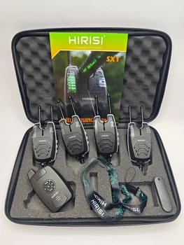 Комплект поклевочных сигнализаторов с пейджером Hirisi b1230 (SX1) 4+1 (snag bar, полностью водозащищены) Обновленная версия 2026г