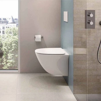 Унітаз підвісний RAK Ceramics Sensation SENWC1446AWHA, SENSC3901WH безобідковий з кришкою Soft Close