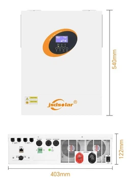 Jsdsolar 11 кВт гібридний сонячний інвертор 48 В до 230 В Чиста синусоїда Вбудований Wi-Fi 160A MPPT Двоканальний фотоелектричний вхід для сонячної системи