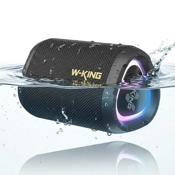 Беспроводная портативная колонка блютуз W-KING D110 15W с подсветкой RGB и защитой IPX7