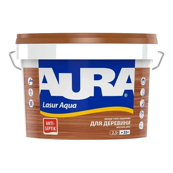 Декоративна акрилова лазур для дерева AURA Lasur Aqua Каштан 2.5 л
