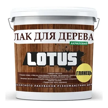 Лак акриловий для деревини Lotus глянець 1 л