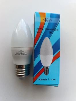 Світлодіодна лед LED лампа свеча 5вт 5W 5ватт Е27 4100К білий колір