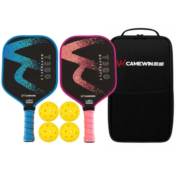 Набор для пиклбола Camewin Pickleball T300 Butterfly 00266 2 ракетки + 4 мяча с чехлом