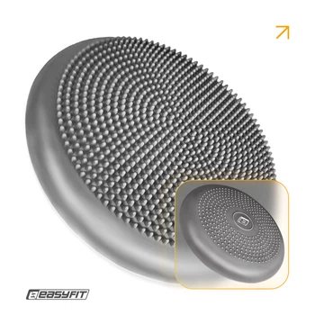Подушка EasyFit 33 см серая YL-PMB-SR (Балансировочная массажная с шипами, сенсомоторный массажный балансировочный диск для баланса и массажа)