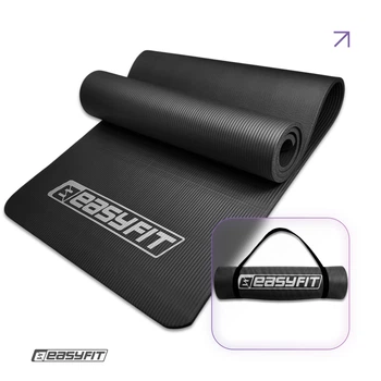 Коврик для фитнеса EasyFit NBR (Extra Soft) 10 мм черный (однослойный спортивный каремат, мат для йоги, пилатеса) YL-10B