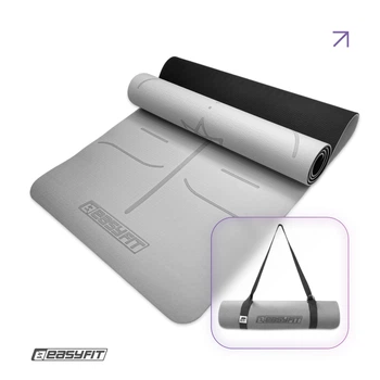 Коврик для фитнеса и йоги с ремнем EasyFit Polarity stone