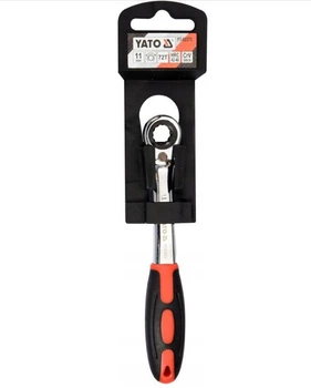 Накидний ключ з тріскачкою YATO YT-02373 M11 вигнутий з гумовою рукояткою