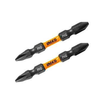 Бита магнитная ударная двухсторонняя PH2/SL6 65 мм (2шт/уп) INGCO INDUSTRIAL
