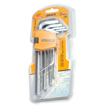 Набір шестигранних ключів 9 шт. довгі S2 1,5-10 мм INGCO INDUSTRIAL