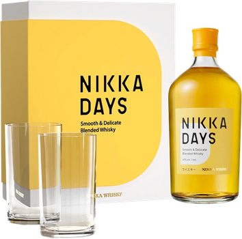 Виски Nikka Days 0.7 л 40% + 2 бокала в подарочной коробке (3700597353509N)