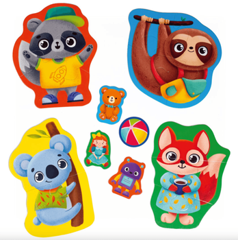Гра розвиваюча Vladi Toys пазли картонні з грою. Тварини. Іграшки. (в пакеті)