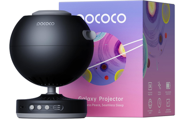 POCOCO Galaxy Star Projector Проектор звездного неба с оптическими дисками, домашний планетарий LED ночник Black
