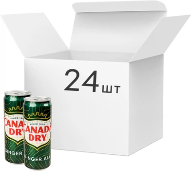 Упаковка безалкогольного напою Dr Pepper Canada Dry Ginger Ale 0.33 л х 24 банки (8435185954947)