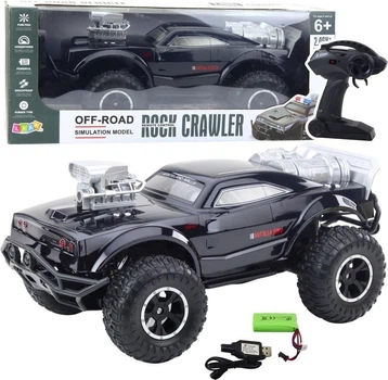Samochód kaskaderski zdalnie sterowany LeanToys Rock Crawler 1:8 Czarny 23724 (5905991072928)