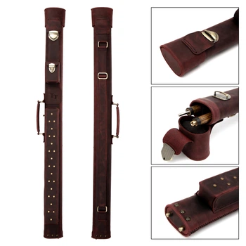 Тубус для кия Delux Red кожа, пирамида