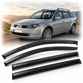 Дефлектори вікон вітровики Renault Megane II 2002-2009 Универсал Voron Glass