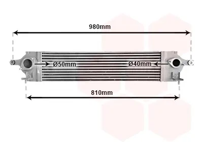 Теплообмінник 13004350 VAN WEZEL Van Wezel 13004350 Nissan X-Trail; Renault Kaleos 14461JG70B, 14461JG70C