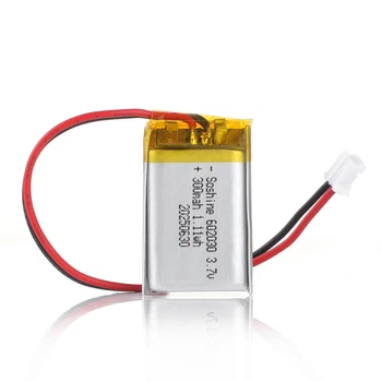 Аккумулятор LiPo защищенный 602030-3.7-300, 30x20x6mm, 3.7V, 300mAh/1.11Wh, 26AWG 10см, коннектор JST-PHR-2p (2.0мм)