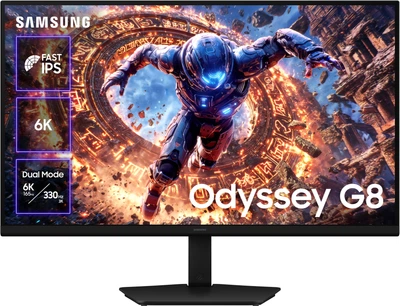 Монитор 32" Samsung Odyssey Gaming G80HS (LS32HG802ESXUA) -- Fast IPS / Dual Mode (6K 165Hz or 3K 330Hz) / 1 мс (GtG) / 99% sRGB / HDR10+ / AMD FreeSync Premium / G-Sync / USB Hub / PIVOT