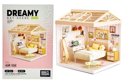 Конструктор-румбокс 8004 MINI HOUSE серии "Интерьер" – СПАЛЬНЯ (свет)