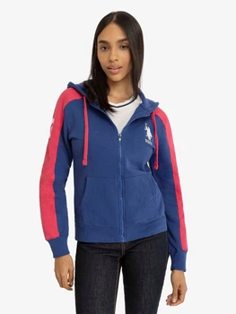 Толстовка на молнии на флисе с капюшоном женская U.S. Polo Assn 205168865 L Синяя (1160777278)