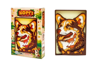 Картина 3D Puz-40002 "Корги" дерев'яна PuzzleOk