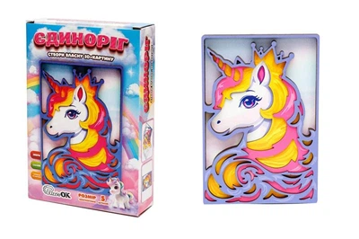 Картина пазл 3D Puz-40003 "Єдиноріг" дерев'яна PuzzleOk
