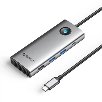 Док-станция USB-C Orico PW11 8-в-1 USB-A USB-C PD 100 Вт HDMI 4K VGA RJ45 (6941788815544)