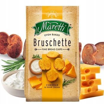 Брускетты Maretti Bruschette Cheddar&Sour Cream XXL 140 г