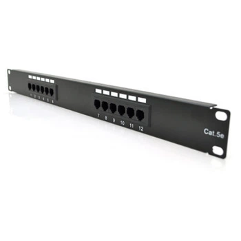 Патч-панель 19" 12хRJ-45 UTP 1U cat.5e Pipo