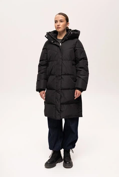 Подовжена зимова жіноча куртка Finn Flare 225504-BL Down fill чорна 2XL