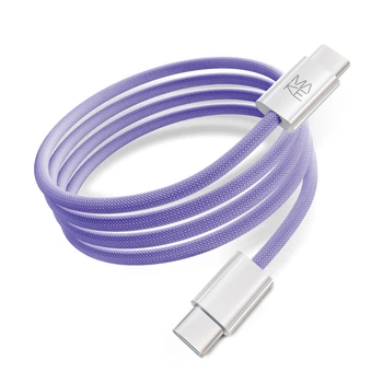 Кабель MAKE Type-C to Type-C PD 65W 1м Nylon Purple