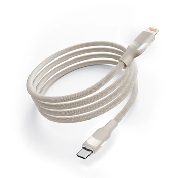 Кабель MAKE Type-C to Lightning 30W 1м Braid Beige