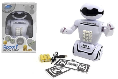 Детская копилка сейф Робот "Robot Piggy Bank" с кодом в коробке 6688-8 р.29*20*12см