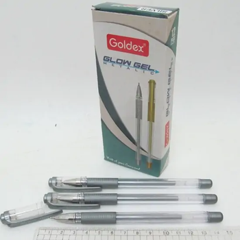 Ручка гелева срібна 1.0 мм Glow Gel Metalic 894 Goldex