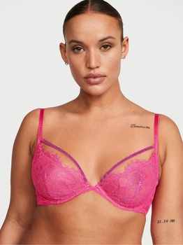 Бюстгальтер с косточками кружевной Victoria's Secret 815175116 36C Розовый (1160808101)