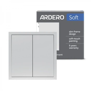 Выключатель 2-клавишный Ardero EV112V-S Soft 10А серебро