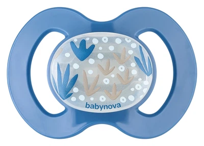 Пустышка Baby-Nova силиконовая ортодонтическая ночная синяя (4001071012172)