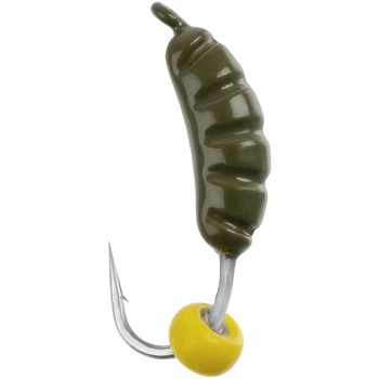 Мормышка вольфрамовая Viking Fishing Shrimp+bead 0.95g 9mm Olive+Y (5 шт)