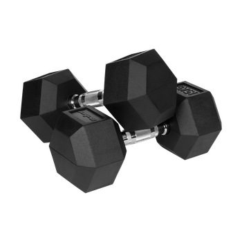 Чавунні гантелі Rebel RBA-2325-15 HEX 2x15 кг з гумовим покриттям