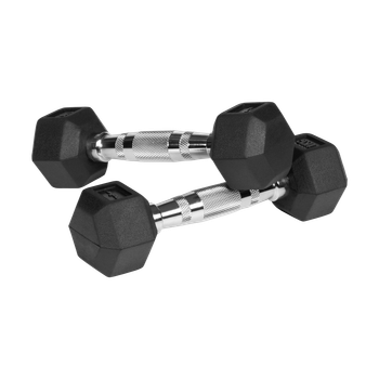 Гумовані чавунні гантелі Rebel RBA-2325-01 HEX 2x1 кг