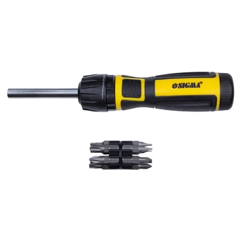 Отвертка с реверсом Mega Sigma 4009821 храповый механизм CrV 12 бит 12x27x4 см