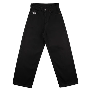 Чоловічі чорні широкі джинси Stussy з фірмовою вишивкою, оверсайз, стиль Y2K 34 (1027-552)