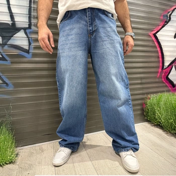 Чоловічі широкі джинси Lyle&Scott, сині, оверсайз, вуличний стиль 27 (1027-221)