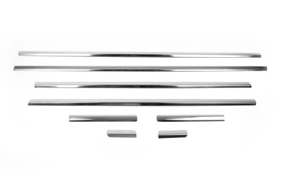Накладки хромированные на стекла (8шт, нижние) Citroen C4 2004-2009, Carmos, 6450344