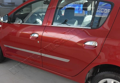 Накладки хромированные на стекла (нижние) (4шт) Dacia Sandero 2012-, OmsaLine, 2005141