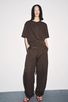 Блузка топ в смужку з льону Zara 8579/232 S