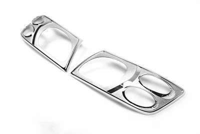 Накладки хромовані на фари (2шт, пластик) Nissan Patrol 2001-2006, Carmos 6454443
