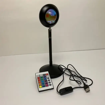 RGB проекционная лампа Sunset 16 цветов с пультом и USB питанием для фото и видео (581934)